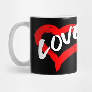 Valentines Day Love Heart in paint brush stroke design Mug